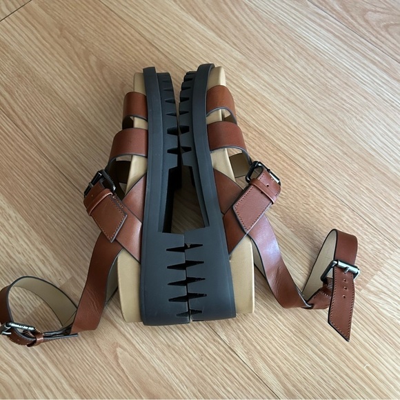 NEW Sam Edelman Eleanor’s Brown Strappy Leather Sandals Women’s 7 - Picture 9 of 12